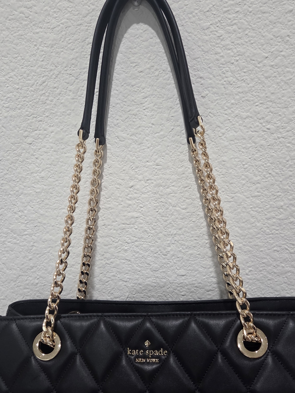 kate spade Quilted Black Chain-Handle Tote - Picture 2 of 16